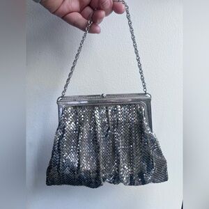 Vintage Whiting & Davis Silver Metal Mesh Evening Bag